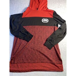 Ecko Unltd hoodie mens Med pullover Long sleeve‎ hooded spell out logo Red Black